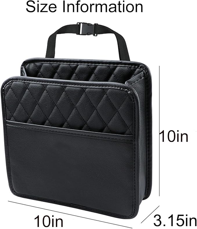 LXUNYI Car Seat Organizer,2 Pack Waterproof Pu Leather Backseat Car Organizer and Storage Bag Foldable Universal Hanging Car Seat Back Organizers for Kids & Adults Car Travel Accessories（Black）
