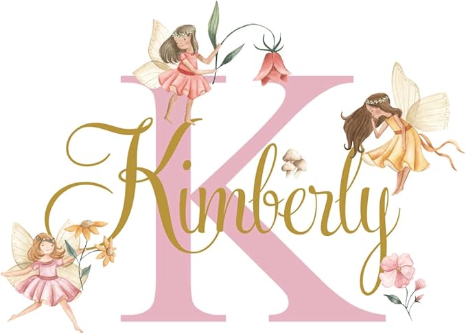 Custom Name Fairy Wall Decals - Whimsical Nursery Decor, Peel-and-Stick Wall Stickers for Kids Rooms, Bedrooms & Playrooms