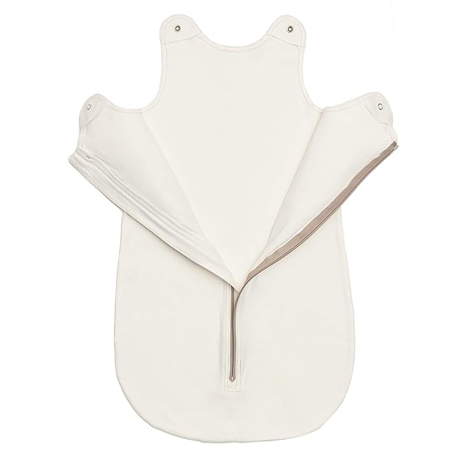 Baby Deedee Cotton Sleep Nest Basic Sleeping Sack, Baby Sleeping Bag Wearable Blanket, Newborn and Infants, Almond Cream, Small (0-6 Months)