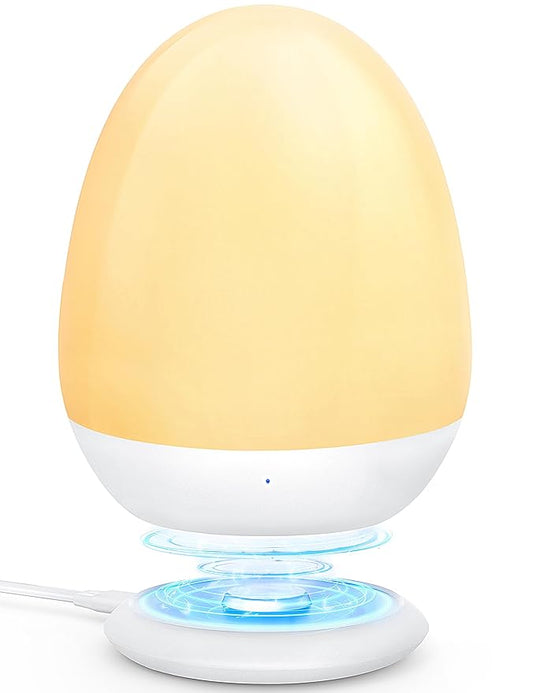 MediAcous Night Light for Kids, Baby Night Light with Stable Charging Pad, Dimmable Kids Night Light with 1H Timer & Touch Control, ABS+PC LED Egg Lamps for Breastfeeding, Up to 200H