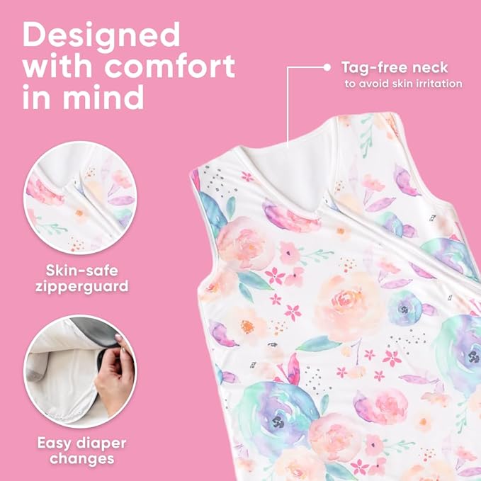 Copper Pearl Sleep Sack: Warm and Cozy Baby Bag in a Variety of Trendy Designs, Safe Alternative to Blankets, Sleeveless Baby Sleep Sack Swaddle Sizes Newborn to 24 Months - Bloom