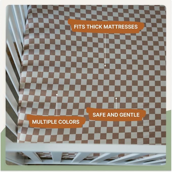 Parker Baby Soft & Durable Fitted Baby Crib Sheets | Snug Fit for Standard Crib Mattresses | Machine Washable, Fade-Resistant & Modern Nursery Designs
