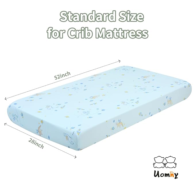 UOMNY Crib Sheet,Boys Girls Crib Sheets Baby Sheet for Standard Crib and Toddler Mattresses Nursery Bedding Sheet Crib Mattress Sheets for Boys and Girls 1 Pack Toddler Sheet