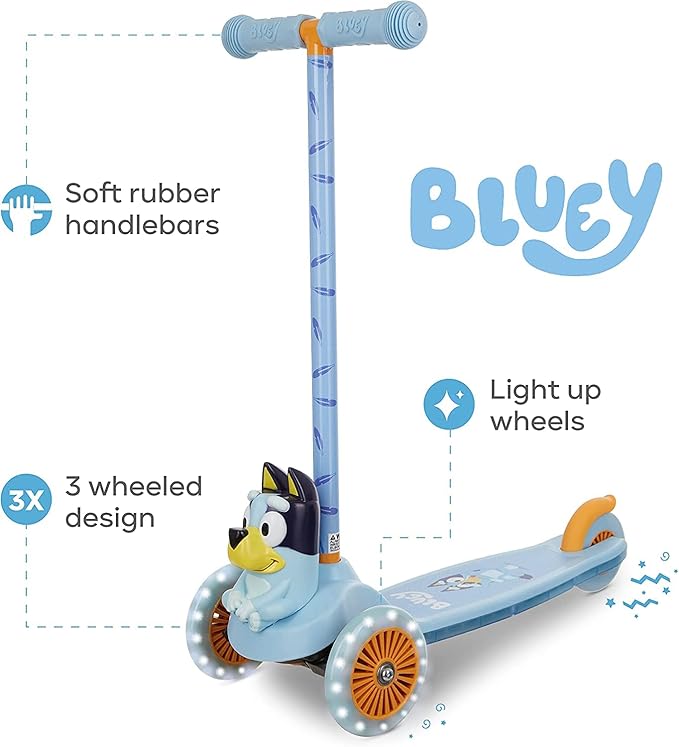 3D Kick Scooter for Kids, Self-Balancing 3 Wheeled Light Up Scooter with Extra Wide Anti-Slip Deck, Rear Brake, Lean to Steer, Lightweight Design, for Kids 3 and up, 75 LB Limit