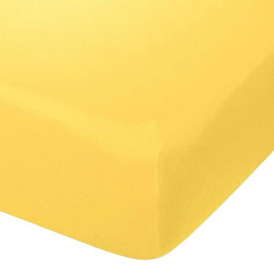 NTBAY 100% Brushed Microfiber Fitted Crib Sheet, Super Soft and Cozy 28x52 Crib Sheet for Standard Crib and Toddler Mattresses, Boys, Girls, Unisex, Yellow, 28x52 Inches