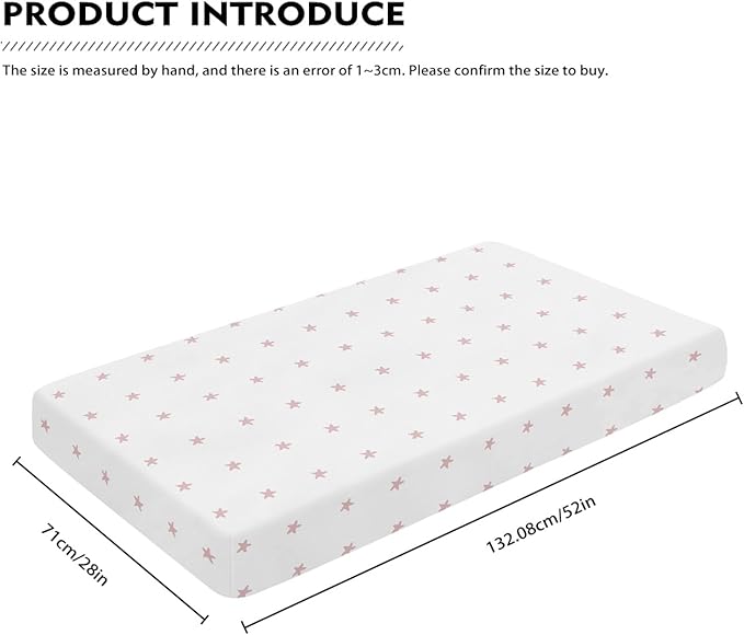 Colored Stars Fitted Crib Sheet Stars Baby Crib Sheet Fit Standard Crib and Toddler Mattress,Crib Mattress Sheets for Boys Girls 28"x52"