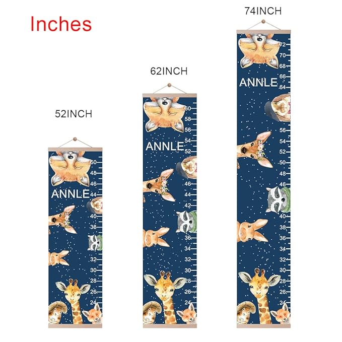 Personalized Name Kids Growth Chart Ruler Flower Dinosaur Growth Ruler Canvas Wall Ruler Oak Solar Woodland Theme Kids Height Chart Baby Wall Growth Chart with Custom Name (Woodland)