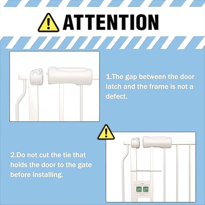 ALLAIBB Extra Wide Pressure Mount Baby Gate Auto Close White Metal Child Dog Pet Safety Gates with Walk Through for Stairs,Doorways,Kitchen and Living Room (71.65-85.03"/182-218cm)