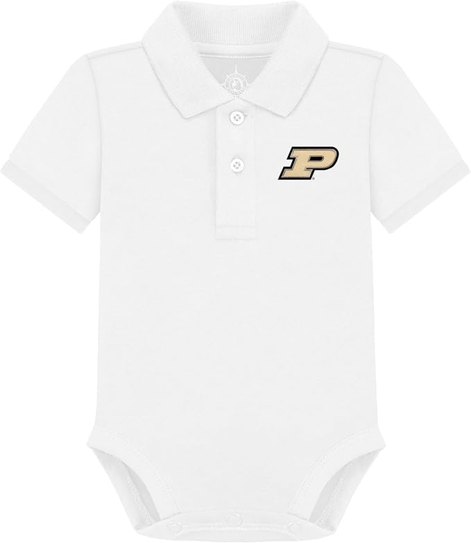 Creative Knitwear College Baby Polo Bodysuit Solid - Team Logo, Multiple Colors, for Boys & Girls (0-12 Months)