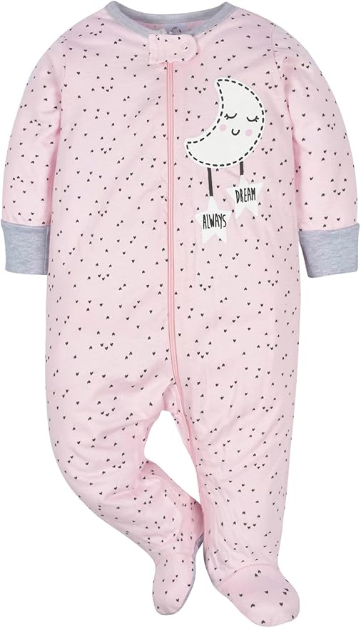 Gerber baby-girls 4 Pack Sleep N' Play Footie