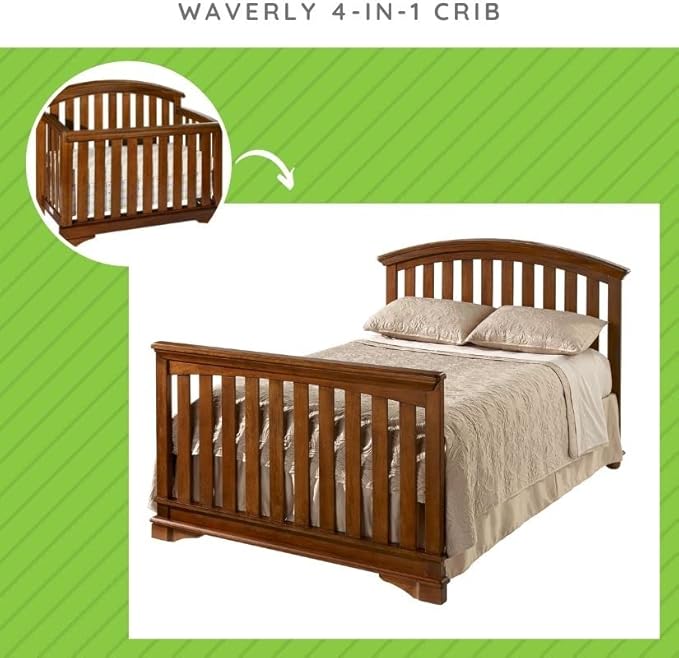 Full-Size Conversion Kit Bed Rails for Westwood Design Convertible Cribs - Solid Wood Rail - Toddler and Adult Bed Rail for Full-Size Beds - Essential Nursery and Baby Furniture (Tuscan, Option 2)