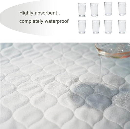 Leakproof Bed Pads 2 Pack Soft-Brushed Absorbent Incontinence Bed Pee Underpads Washable Reusable 34X36 inches Fit Twin Bed Durable Waterproof Draw Sheet Mattress Protector