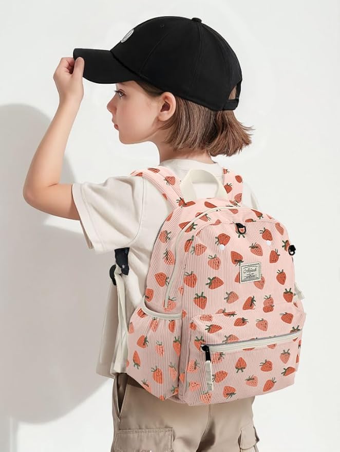 atgark Corduroy Toddler Backpack for Girls 2-5: Preschool Backpack for Girls