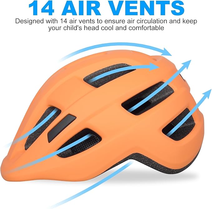 Kids Bike Helmet for Ages 1-8 Years, Adjustable Toddler Boys and Girls Helmets, Lightweight Child Infant Bicycle Cycling Scooter Sports Helmet 48-54cm