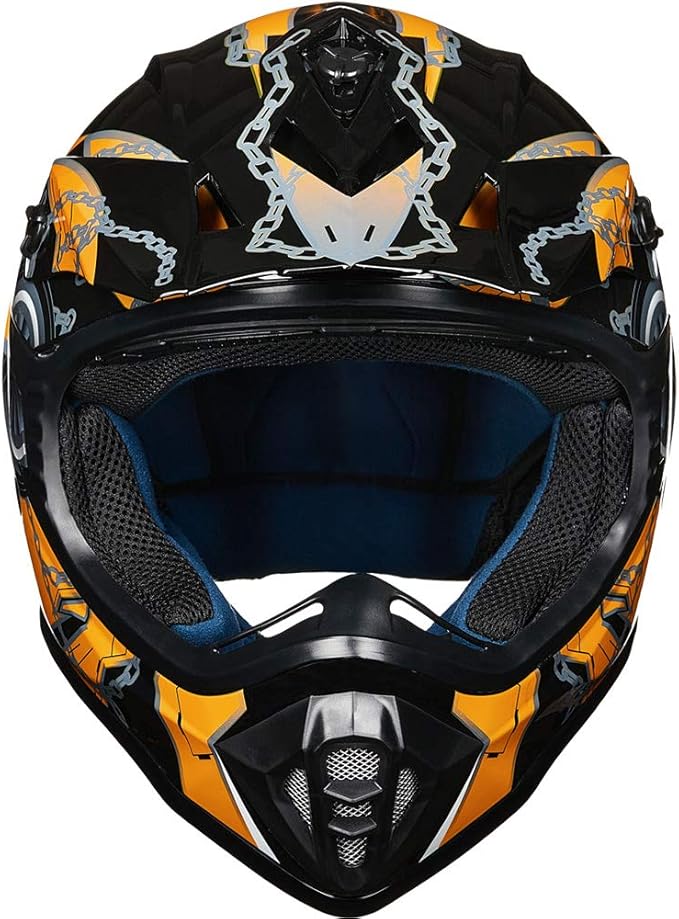 ILM Youth & Kids Dirt Bike Helmets Motocross ATV Dirtbike BMX MX Offroad Full Face Motorcycle Helmet, DOT Approved Model 128YS (Yellow Black, Youth-Large)