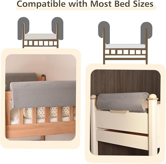Toddlers' Bed Rail Bumpers – Extra Tall, Anti-Collision Bed Rail Protector with Washable Cover, Fits Toddler, Bunk & Loft Beds, 3 Ft, 1-Pack