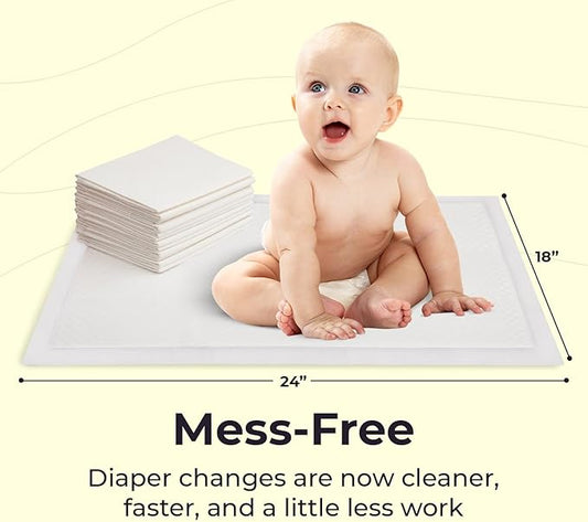 Peekapoo - The Original Disposable Baby Changing Pad Liners – 50 Pack | Super Soft, Waterproof, Ultra Absorbent | Portable, Travel-Friendly, Mess-Free Diaper Changes Anywhere