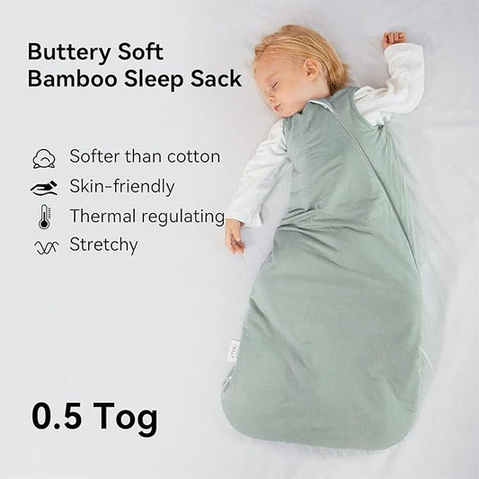 BubblePanda Rayon Made from Bamboo Sleep Sack 2t-3t 0.5 Tog Soft Lightweight Toddler Sleep Sack 24-36 Months for Babies 2-Way Zipper Wearable Blanket Baby 3t