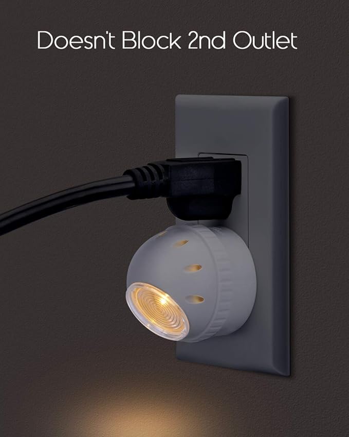 Emotionlite Plug-in Night Lights, Warm White LED Nightlight, 360° Rotation, Dusk to Dawn Sensor, Kids, Adult, Bedroom, Hallway, Bathroom,Kitchen, Stairways, Corridor, 6 Pack