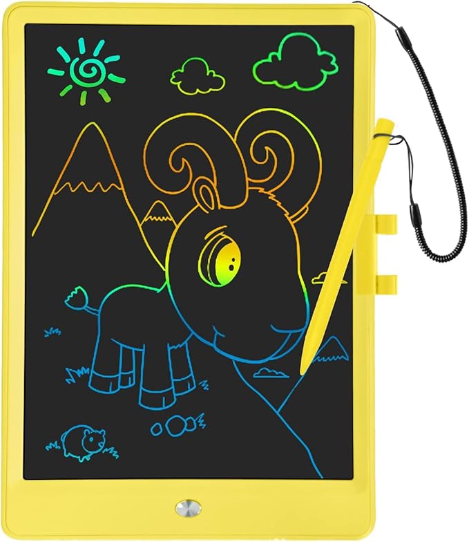 LCD Writing Tablet for Kids 10 Inch Reusable & Erasable Drawing Pad Educational and Learning Toddler Writing Board Electronic Toys for Boys Girls(Yellow)