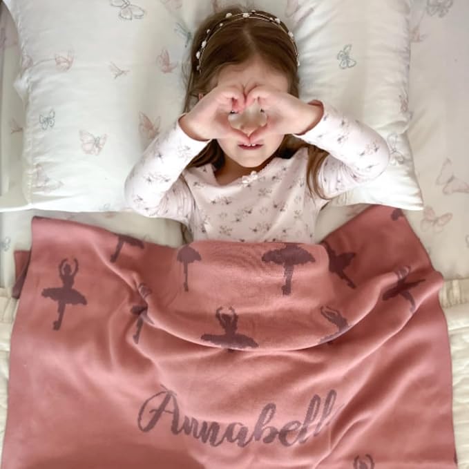 Personalized Icon Pattern Blanket – 100% Organic Cotton Customized Baby Blanket, Custom Name, Bassinet 30x40, Gift for Baby Shower, Birthday Present, Girls and Boys, Toddlers Kids, Made In America