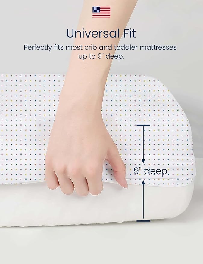 TotAha Premium Stretchy Crib Sheets (2-Pack)-Hypoallergenic, Silky Comfort, Buttery Soft, Calming Effect, All-Season Jersey-Knit Sheets, 9'' Extra Deep Pocket, Animal Print