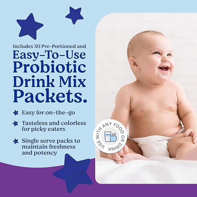 LOVEBUG Probiotics for Babies - Organic Baby Probiotics 6-12 Months for Baby Immune Support, Gas, Colic, Diarrhea & Infant Constipation Relief Sugar-Free, Tasteless Powder, 30 Pack