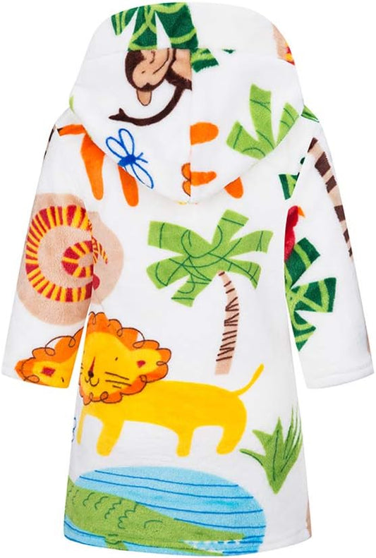 DELEY Girl's Robe Baby Boys Hoodie Robes Toddler Bathrobes for Kids Pajamas Sleepwear