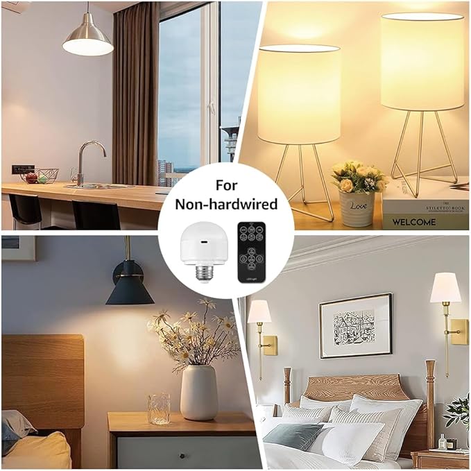 BLUEYE Rechargeable Light Bulbs,7W,Remote Control,Soft Warm 2700K-6000K,50W Equiv.,450Lumens,Flicker-free,E26 Detachable Charging(E12 available),Battery Operated Emergency Lamp for Non-Hardwired,1Pack