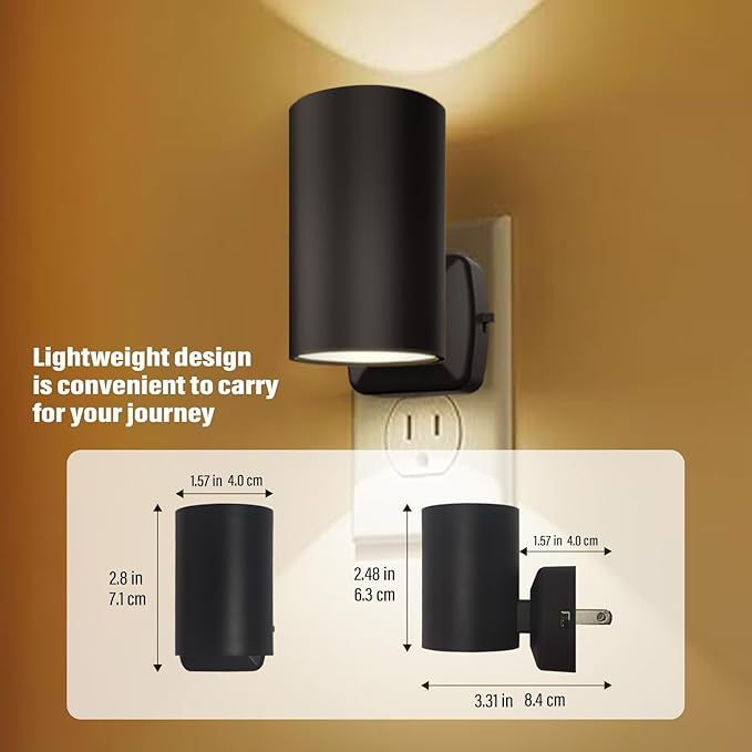 NOVELUX ETL Certified 2700K Night Lights Plug into Wall, Modern Plug in Night Light, Dusk to Dawn Light Sensor Nightlight, Warm White, Adjustable Brightness, Night-Lights for Hallway,Bathroom, 8 Pack