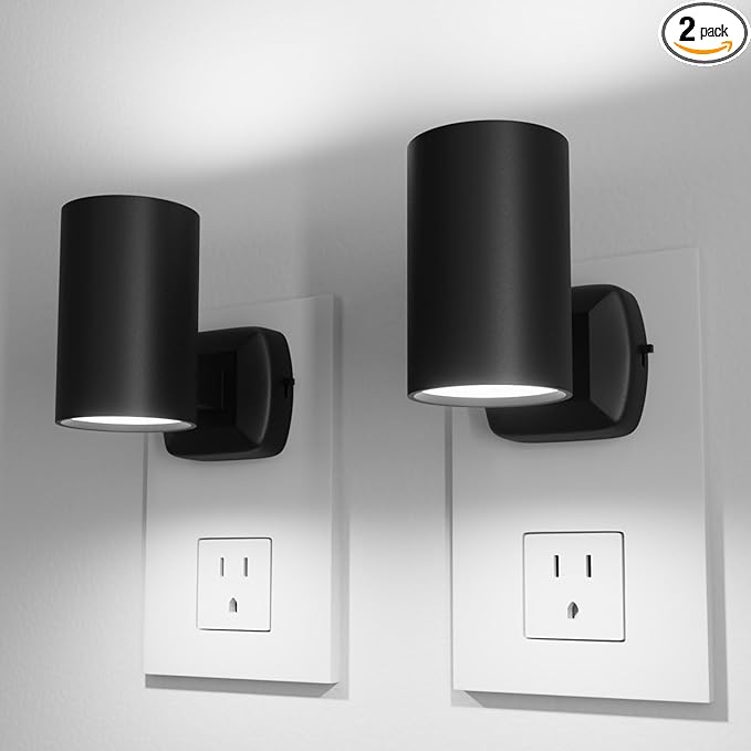 NOVELUX ETL Certified 5700K Night Light Plug in, Modern Night Lights Plug into Wall, Dusk to Dawn Sensor LED Nightlight, Cool White, Adjusted Brightness, Night Light for Kids,Hallway,Stairway, 2 Pack