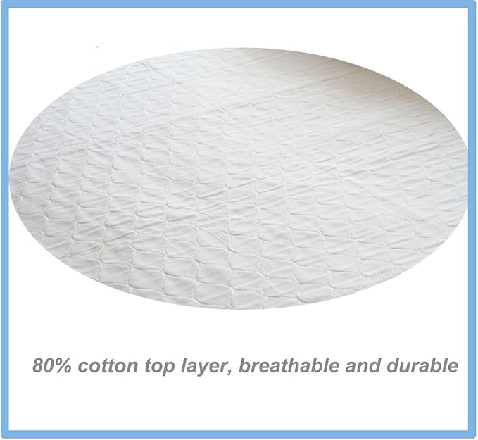 2 Pack Reusable Washable Bed Pads Tuckable Fit Twin Bed 34X36 Absorbent Waterproof Quilted Cotton Top Underpad Mattress Protector for Adult, Toddler ,Pet