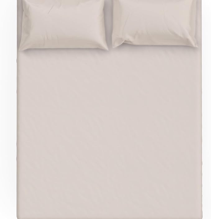 MakeMake Organics Organic Twin Fitted Sheet Set GOTS Certified Organic Cotton Fitted Sheet with 1 Pillowcase Ultra Soft Non Toxic Breathable Hypoallergenic (40"X76", Taupe)
