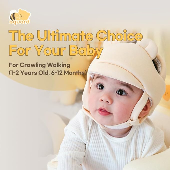 Baby Head Protector- Baby Helmet Cotton, Adjustable & Ultra-Lightweight Head Protector for Crawling & Walking Infants, Toddlers
