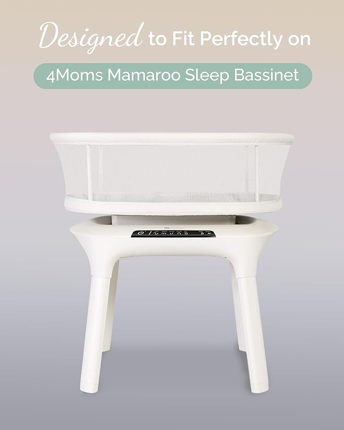 3 Pack Fitted Bassinet Sheets for 4moms Mamaroo Sleep Bassinet - 18 x 30 Inch Oval Mattress - Buttery Soft, Premium Stretchy Jersey Knit - Navy + Grey + Cloud