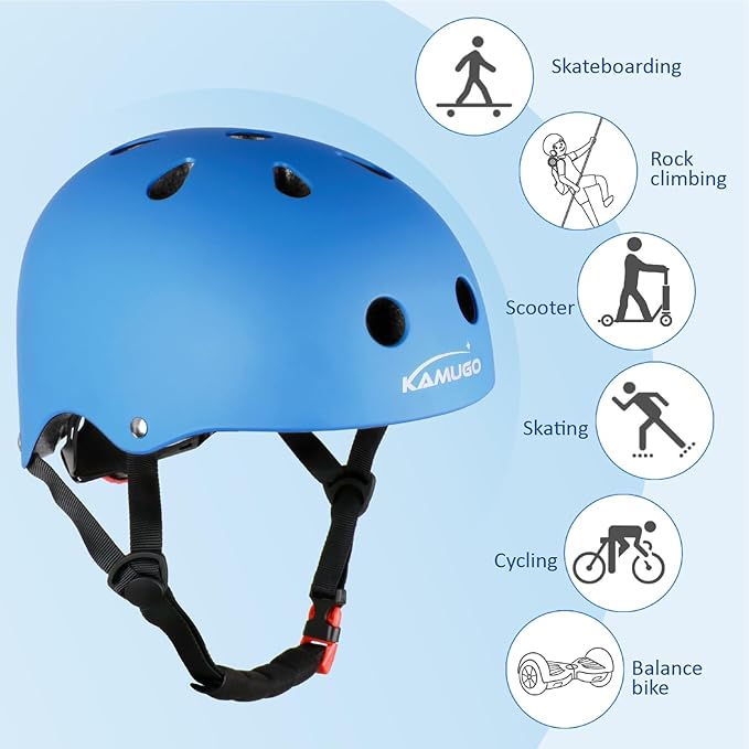 KAMUGO Kids Adjustable Helmet, Suitable for Toddler Kids Ages 2-14 Boys Girls, Multi-Sport Safety Cycling Skating Scooter Helmet