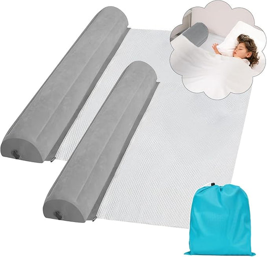 Inflatable Bed Bumpers for Toddlers 2 Pack, Non-Slip Bed Bumper with Machine-Washable Cover, Travel Bed Rail for Kids for King, Queen, Twin, Portable Inflatable Toddler Bed for Hotel, Vacation