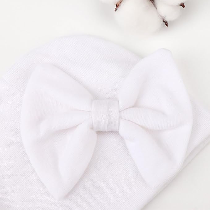 DRESHOW BQUBO 3 Pack Baby Swaddle Sleep Sacks Baby Swaddling Blanket Wrap Newborn Swaddle Sack with Big Bow Hat for Boys Girls 6-12 Lbs Newborns & 0-3 Months Girls Boys