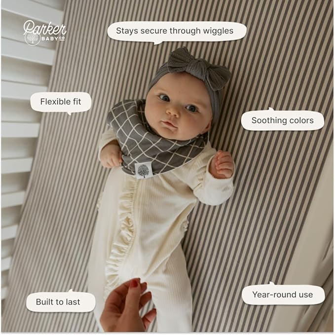Parker Baby Soft & Durable Fitted Baby Crib Sheets | Snug Fit for Standard Crib Mattresses | Machine Washable, Fade-Resistant & Modern Nursery Designs
