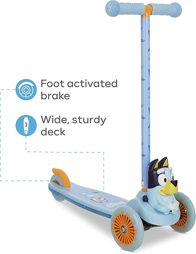 3D Kick Scooter for Kids, Self-Balancing 3 Wheeled Light Up Scooter with Extra Wide Anti-Slip Deck, Rear Brake, Lean to Steer, Lightweight Design, for Kids 3 and up, 75 LB Limit