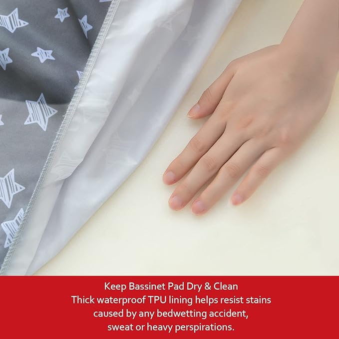 Waterproof Bassinet Sheets 2 Pack, Compatible with Graco Travel Lite Crib, Soft and Breathable 31" X 21"
