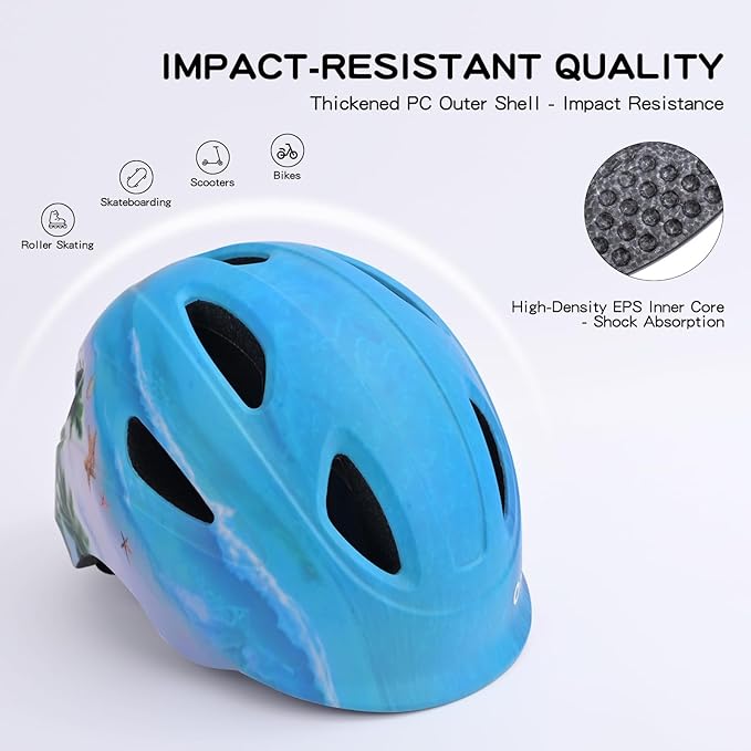 Kids Bike Helmet, OnBros Kid Bicycle Helmet for Girls and Boys with Light Lightweight Kids Helmets Certified Toddler Helmets for Kids 3-5-8-10 Age (46-50-55 cm)