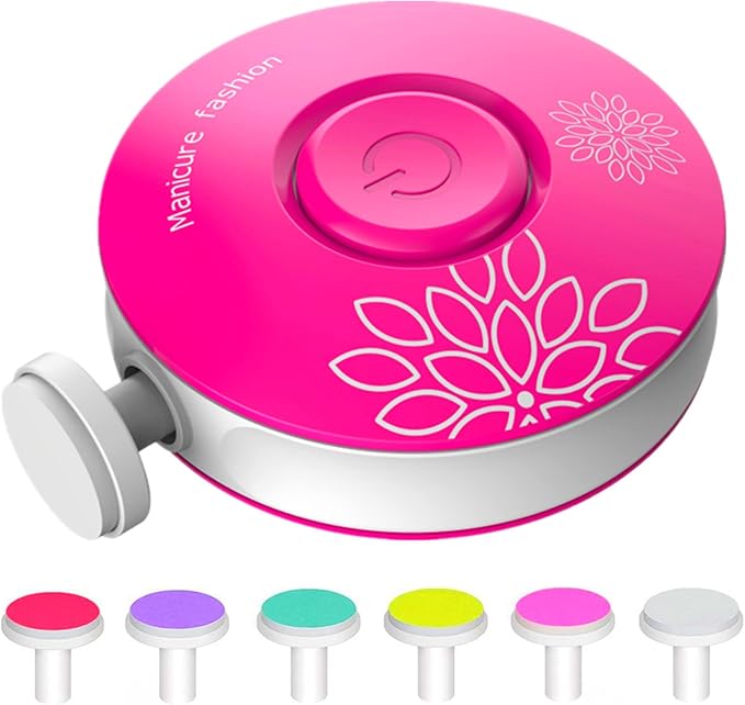 Baby Nail Trimmer Electric, Safe + Easy Baby Nail File, Baby Nail Clippers Nail Trimmer Kit for Newborn Infant Toddler, 6 Grinding Heads, Battery Operated (Battery Not Included)