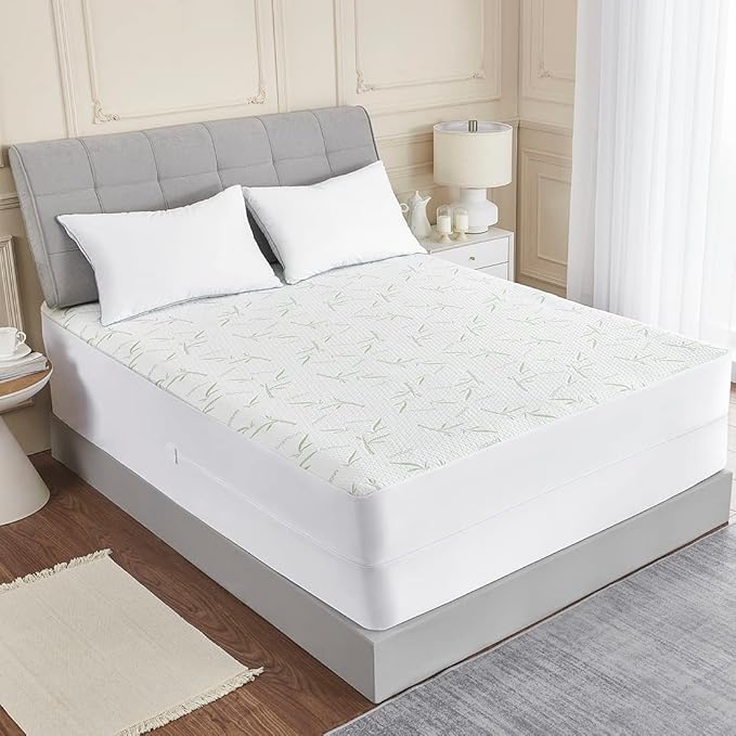 Parkdeny Twin Mattress Encasement, Waterproof Rayon from Bamboo, 3D Air Fabric, Breathable Cooling Cover, 5-13 inch Deep