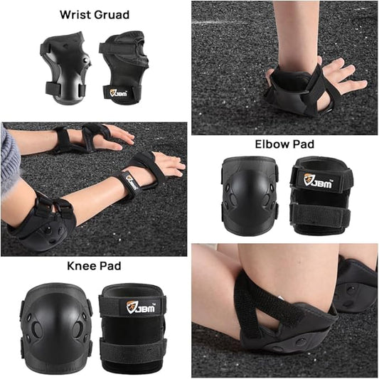 JBM Kids and Youth Knee Pads Elbow Pads Wrist Guards Child Protective Gear Set for Roller Skating, Skateboarding, BMX Biking, Cycling, Inline Skating, Scooter Riding Sports