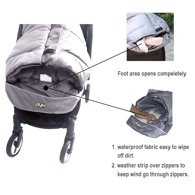 Stroller Blanket Evelution, Stroller Footmuff Winter Toddler Universal Stroller Bunting Bag for 6-36 M, Waterproof Bunting Bag