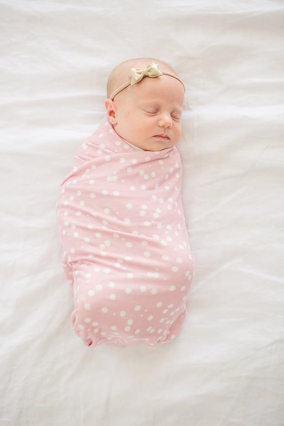 Copper Pearl Baby Swaddle Blanket - Premium Knit Baby Blanket, Large Soft Stretchy Receiving Blankets for Baby Girl, Swaddles for Newborn, Infant, and Toddler (Lucy)