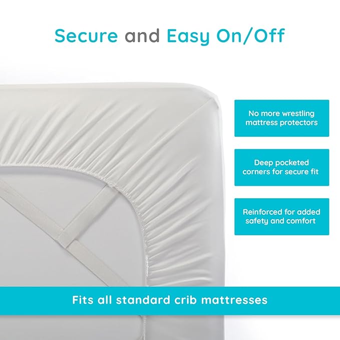 PUREgrace Tencel Mattress Protector (Crib & Toddler) – Waterproof, Noiseless, Breathable Cover with Deep-Pocketed Corners for Cribs and Toddler Mattresses