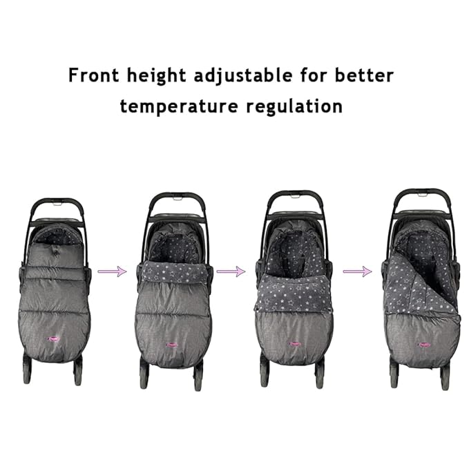 funlife Winter Stroller Bunting Bag Designed for 0-4T Toddler Outdoor Front Height Adjustable Removable Sleeping Bag,Waterproof Winter Cover
