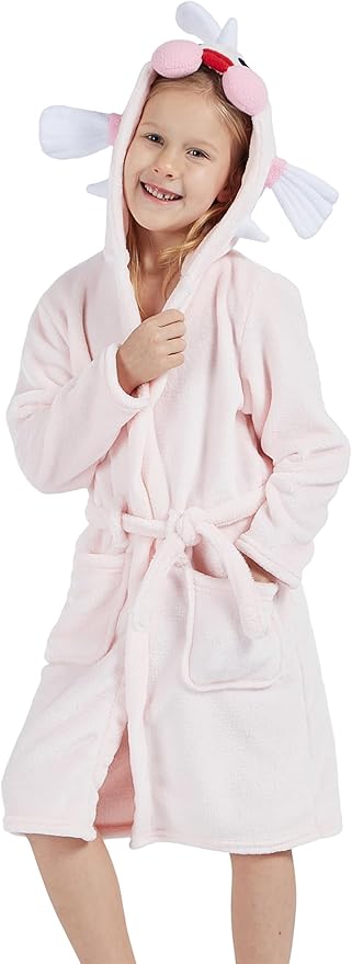 DELEY Girl's Robe Baby Boys Hoodie Robes Toddler Bathrobes for Kids Pajamas Sleepwear